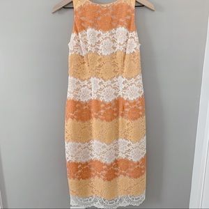 orange tones lace summer dress